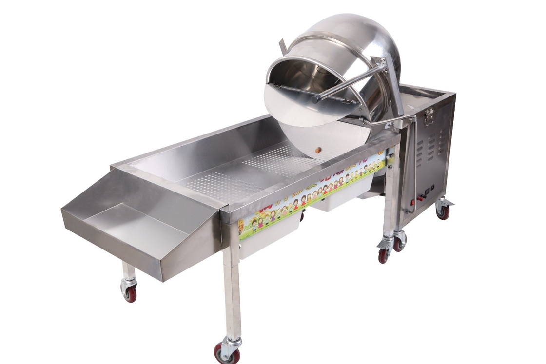 Mesin Pembuat Popcorn Bulat Pemanas Gas 50w Dengan Stainless Steel Penuh